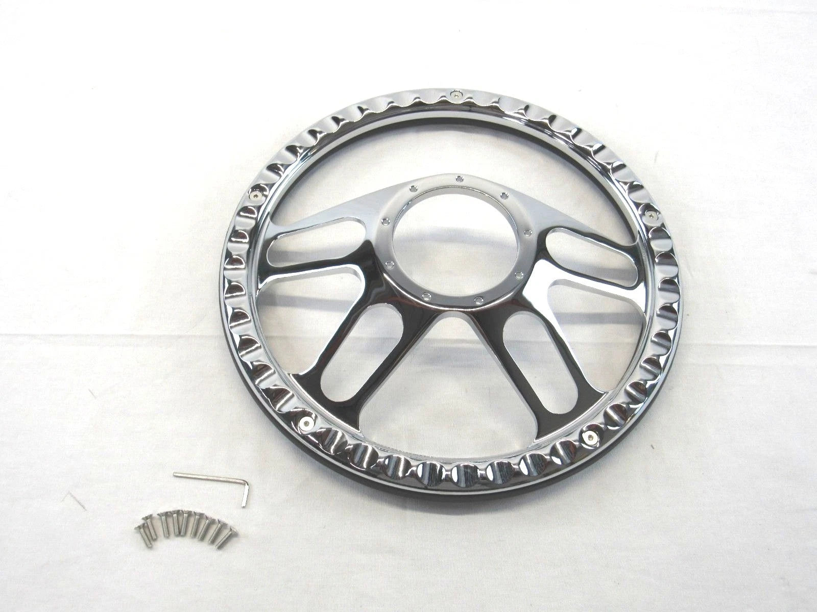Aluminum 14'' Steering Wheel Half Wrap Black Leather (9 Hole) S82011H