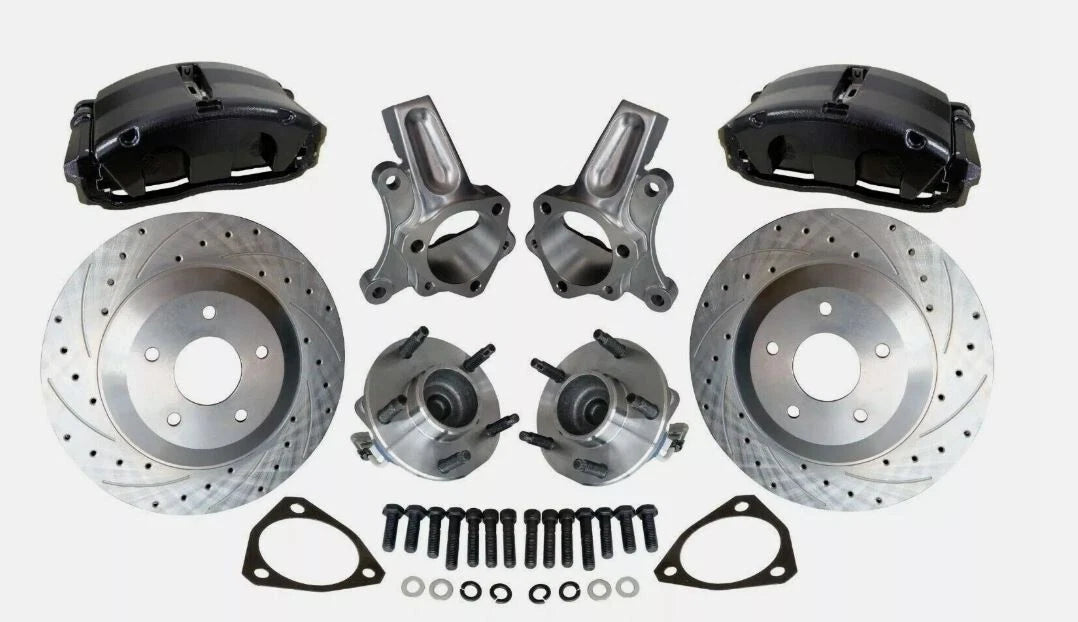 1964-74 Chevelle Camaro Nova 13'' Big Brake Kit D/S Rotors Black