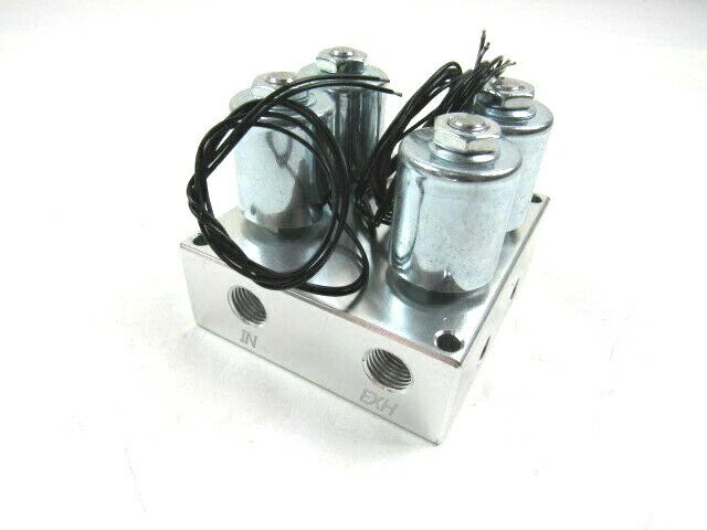 Air Ride 4 Port Valve Manifold -Air Bag Suspension 3/8'' NPT Silver An C21684CA