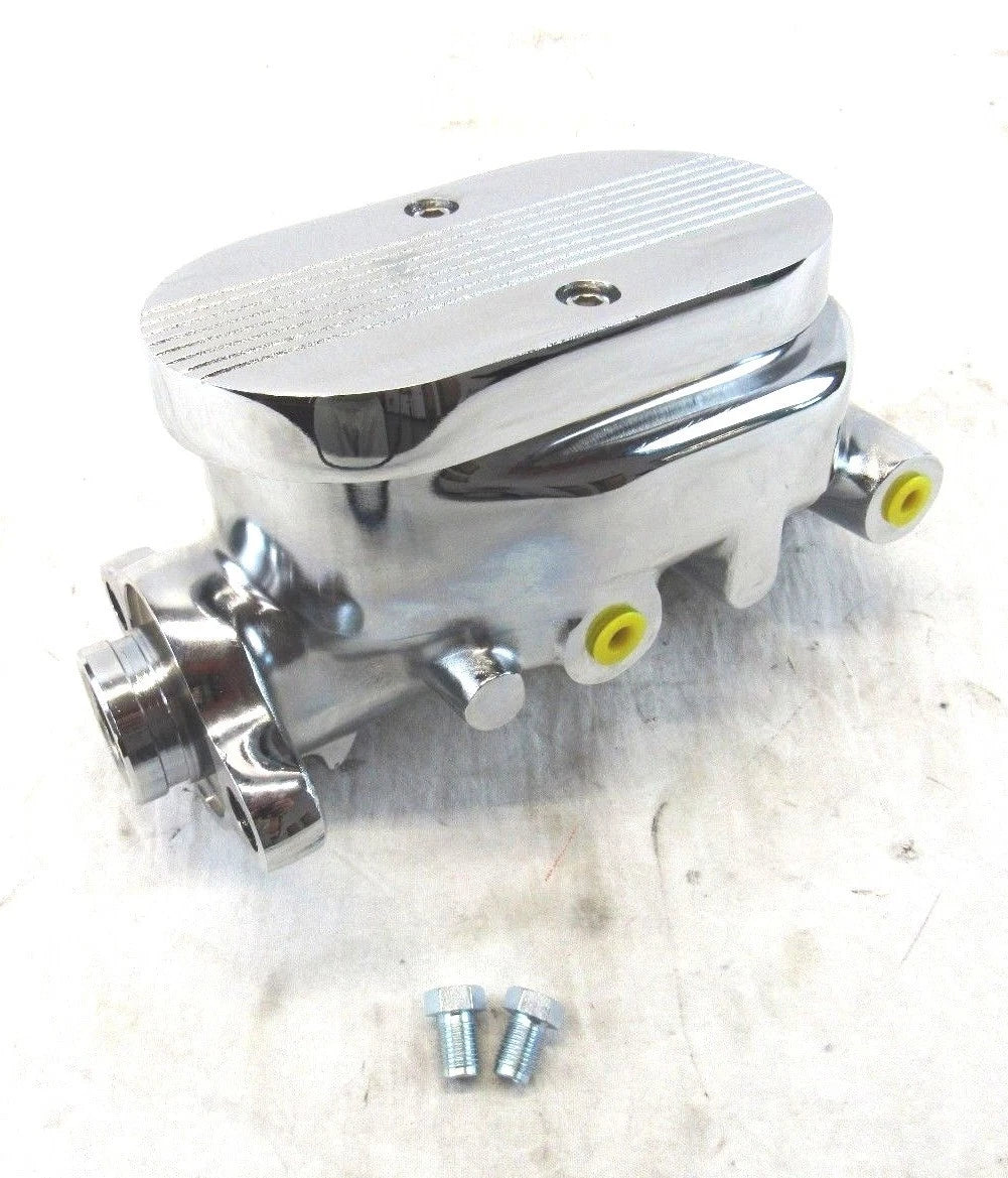 GM Universal Alum. Brake Master Cylinder Finned Top Chrome B10008
