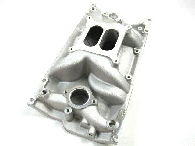 96-02 Chevy 350 383 Vortec Aluminum Intake Manifold Dual Plane Satin E42422