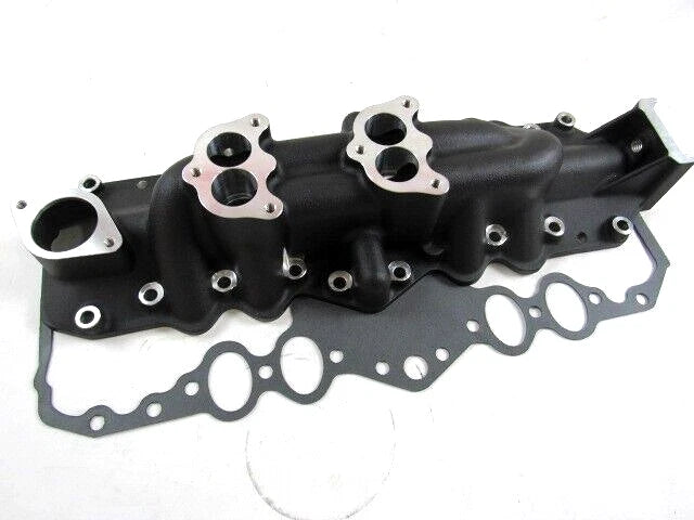 1932-48 Ford Flathead Dual Carb Intake Manifold Black E42501BK