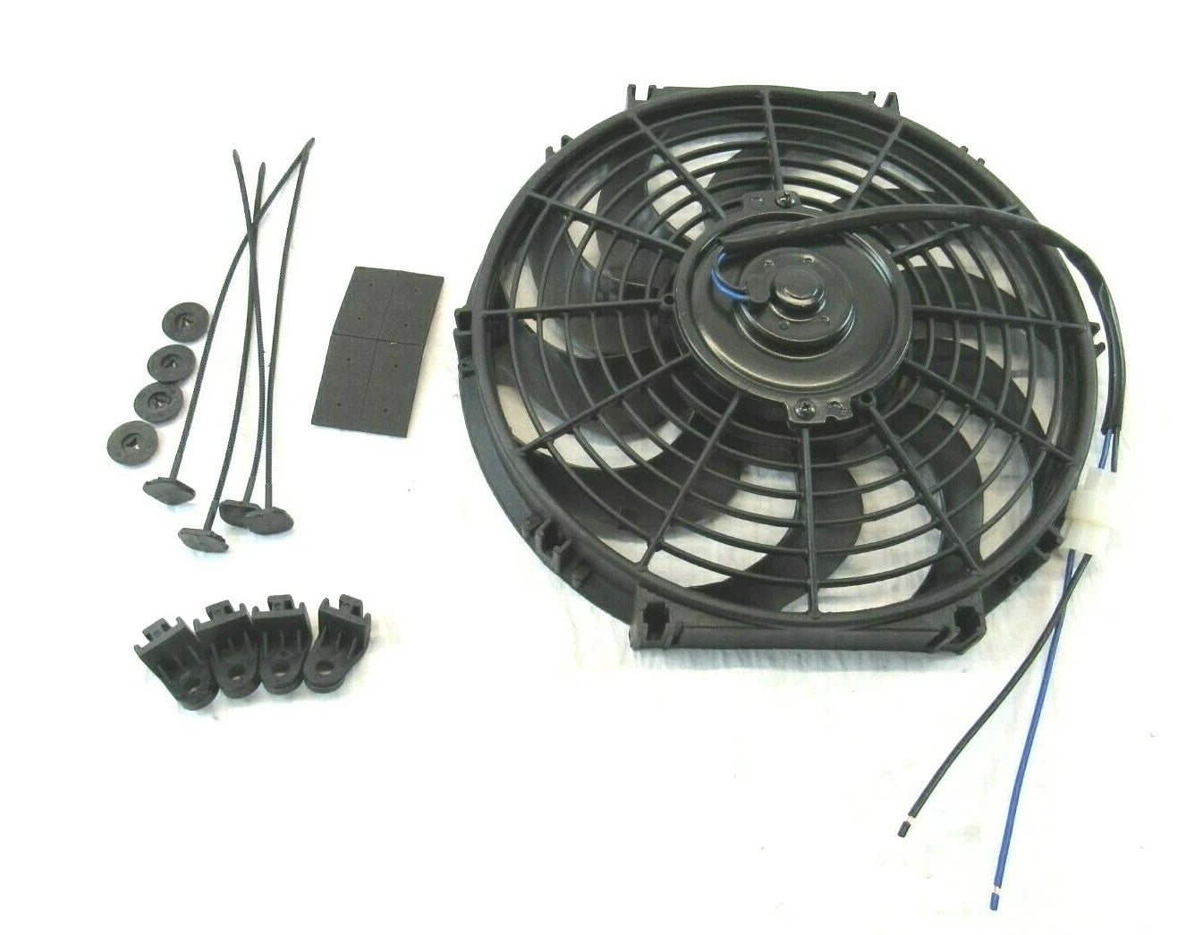 10'' Curved S Blade 12V/80W Reversible Electric Fan 1000CFM Black K72601