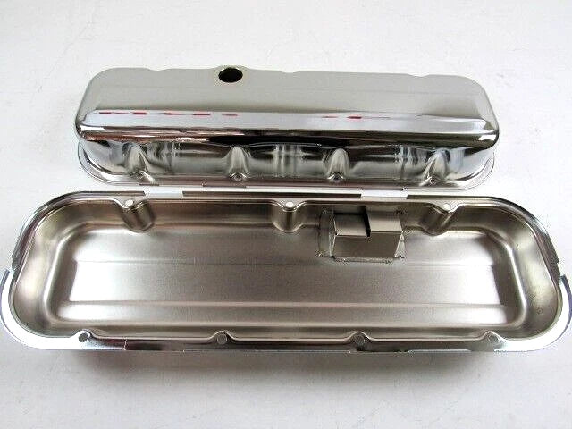 1965-95 Big Block Chevy 396-454 Short Steel Valve Cover Chrome E41532C