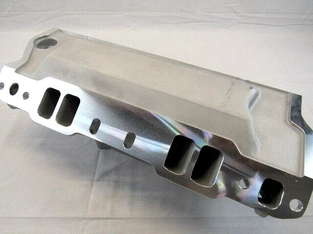 1957-1986 SBC 350 Tall High Rise Intake Manifold 3000-7500RPM Satin E42407