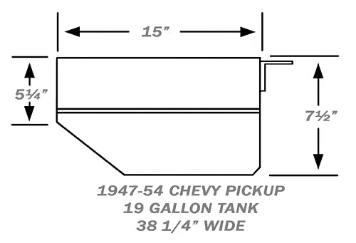 1947-53 Chevy/GMC Truck AlumBed Mount Fuel Tank 19 Gallon w Install kit 0-90ohm F52008