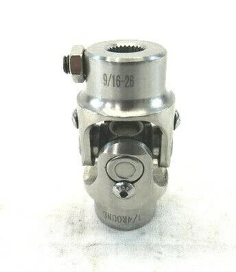 9/16''-26 X 3/4'' Round Universal Steering Shaft U-Joint Stainless S83104S