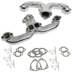 Ram Horn Style Exhaust Manifolds Chrome 283 327 350 400