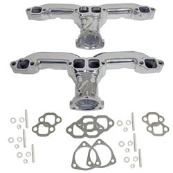 Ram Horn Style Exhaust Manifolds Silver Ceramic 283 327 350 400