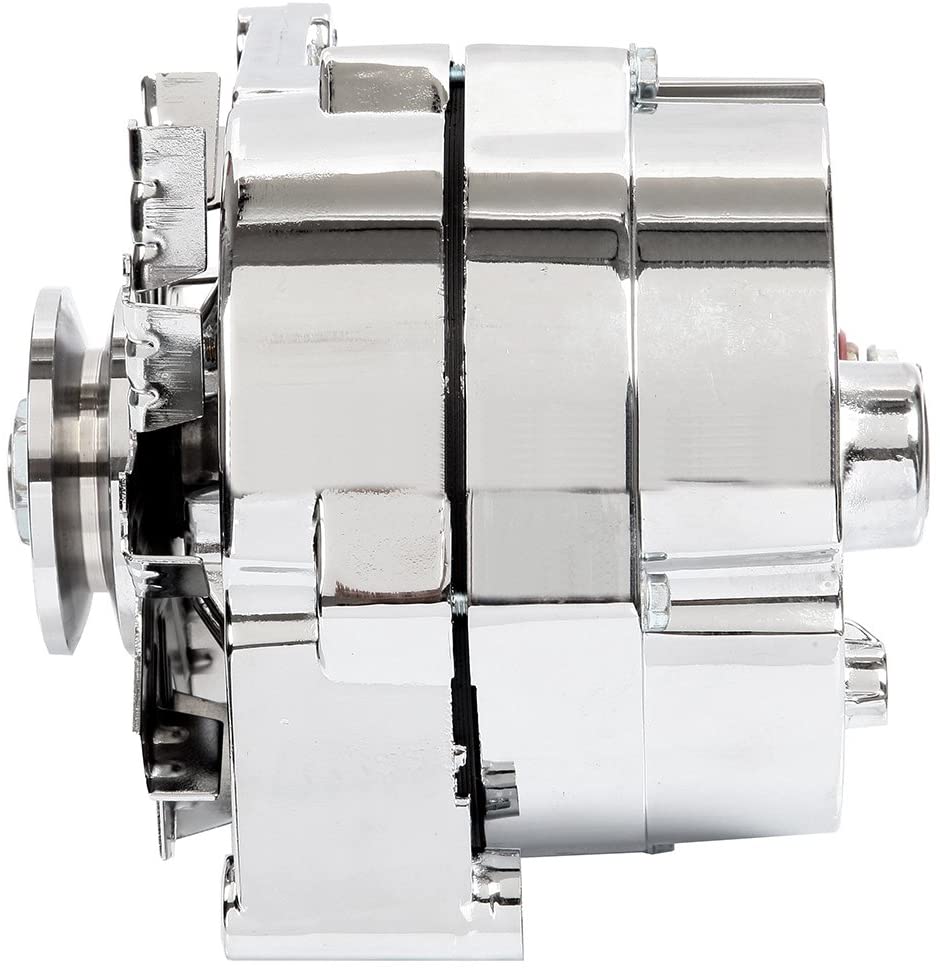 CHROME ALTERNATOR NEW RA00114 FOR CHEVY BBC SBC JEEP 1 WIRE HIGH OUTPUT 110AMP