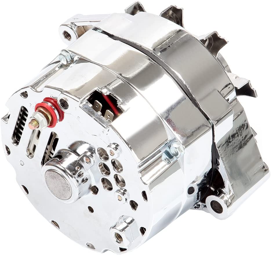 CHROME ALTERNATOR NEW RA00114 FOR CHEVY BBC SBC JEEP 1 WIRE HIGH OUTPUT 110AMP