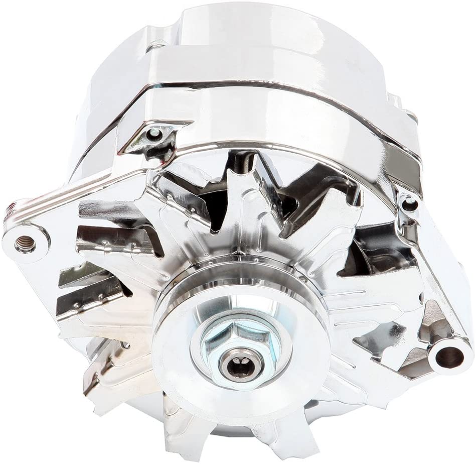 CHROME ALTERNATOR NEW RA00114 FOR CHEVY BBC SBC JEEP 1 WIRE HIGH OUTPUT 110AMP