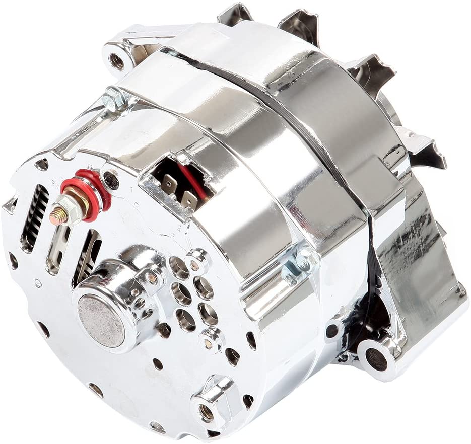 CHROME ALTERNATOR NEW RA00114 FOR CHEVY BBC SBC JEEP 1 WIRE HIGH OUTPUT 110AMP