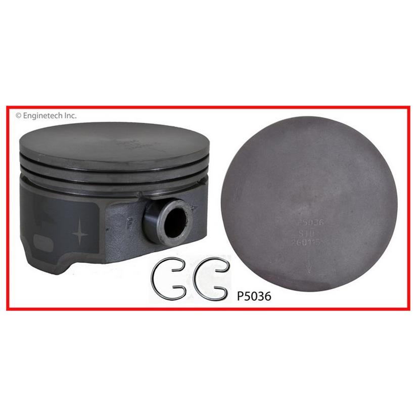 Enginetech P5036(8) Flachkolbensatz mit beschichteter Oberseite für 2005-2009 Chevrolet GM LS 4,8 l 5,3 l Motoren