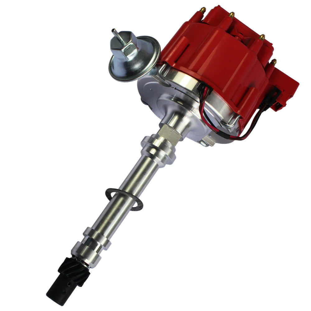 Verteilersatz für BBC SBC 350 305 454 V8 HEI Verteiler und 10,5 mm rote 90 Zündkerzenkabel